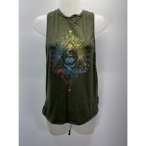 No Boundaries Tank Juniors Size Medium (7-9) Green Graphic “The Eye The Moon”